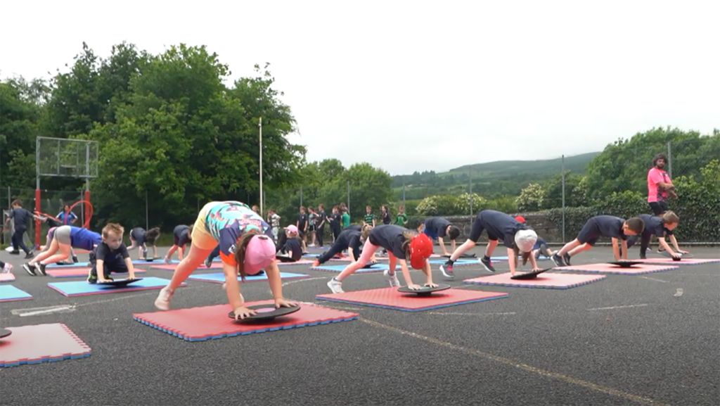 Fun and Fitness for children in schools with wobbleboards and other equipment